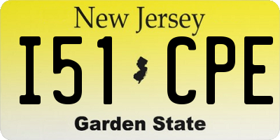 NJ license plate I51CPE