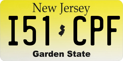 NJ license plate I51CPF