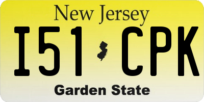 NJ license plate I51CPK