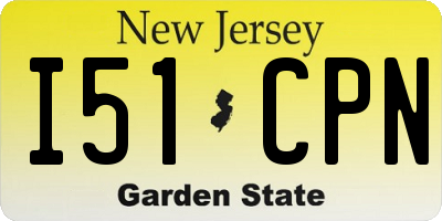NJ license plate I51CPN