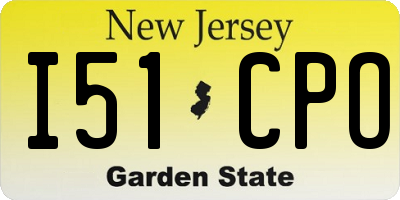 NJ license plate I51CPO