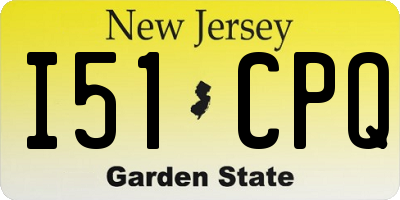 NJ license plate I51CPQ