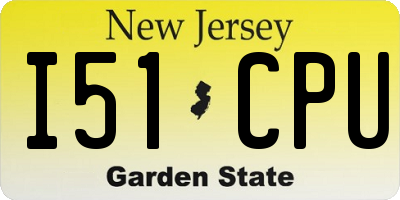 NJ license plate I51CPU