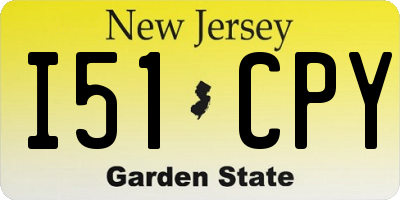 NJ license plate I51CPY