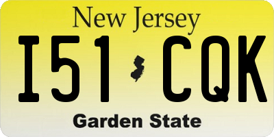 NJ license plate I51CQK
