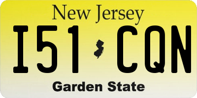NJ license plate I51CQN
