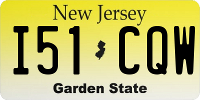 NJ license plate I51CQW