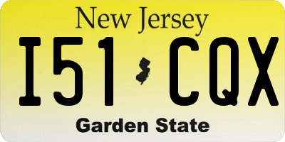 NJ license plate I51CQX