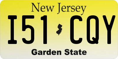 NJ license plate I51CQY
