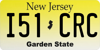 NJ license plate I51CRC