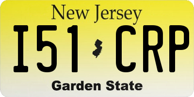 NJ license plate I51CRP