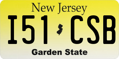 NJ license plate I51CSB
