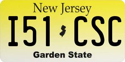 NJ license plate I51CSC