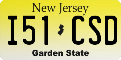 NJ license plate I51CSD