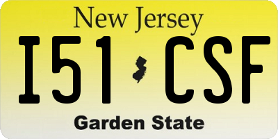 NJ license plate I51CSF