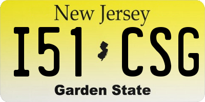 NJ license plate I51CSG