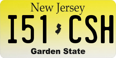 NJ license plate I51CSH