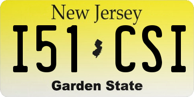 NJ license plate I51CSI