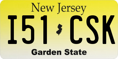 NJ license plate I51CSK