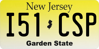 NJ license plate I51CSP