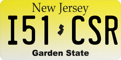 NJ license plate I51CSR