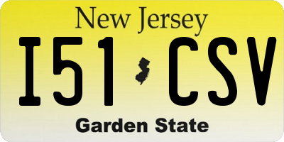 NJ license plate I51CSV
