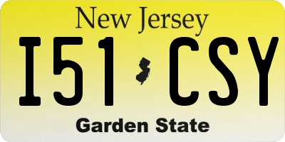 NJ license plate I51CSY