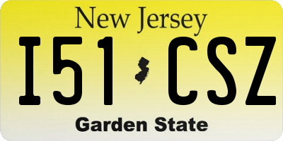 NJ license plate I51CSZ