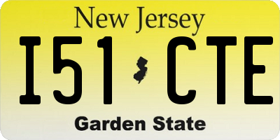 NJ license plate I51CTE