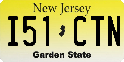 NJ license plate I51CTN