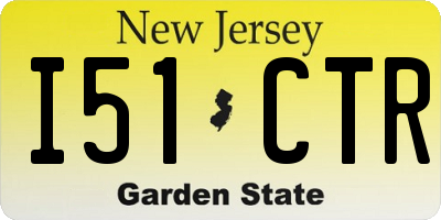 NJ license plate I51CTR