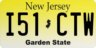 NJ license plate I51CTW