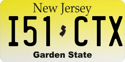 NJ license plate I51CTX
