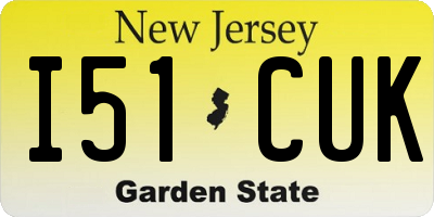 NJ license plate I51CUK