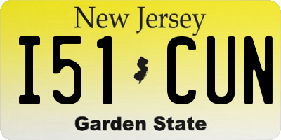NJ license plate I51CUN