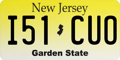NJ license plate I51CUO