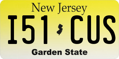 NJ license plate I51CUS