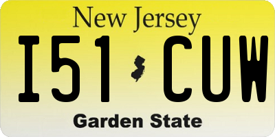 NJ license plate I51CUW