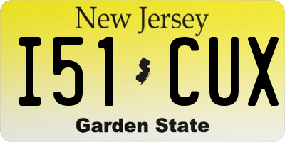 NJ license plate I51CUX