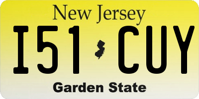 NJ license plate I51CUY