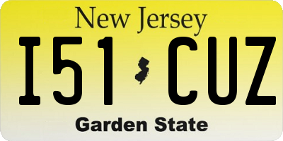 NJ license plate I51CUZ