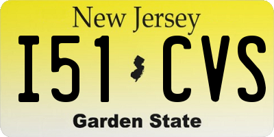 NJ license plate I51CVS