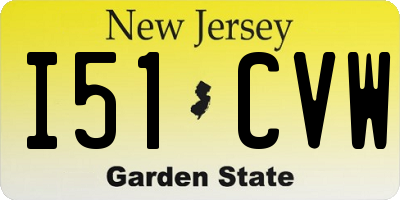 NJ license plate I51CVW