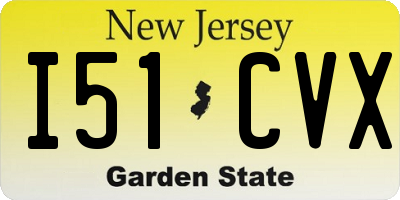 NJ license plate I51CVX