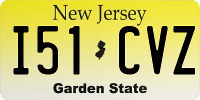 NJ license plate I51CVZ