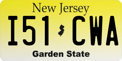 NJ license plate I51CWA