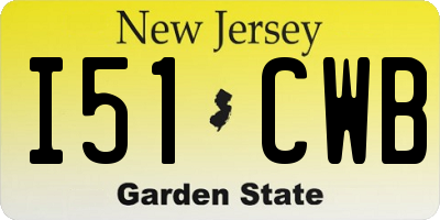 NJ license plate I51CWB