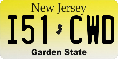 NJ license plate I51CWD