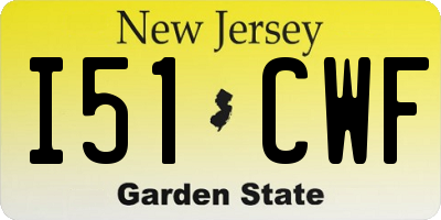 NJ license plate I51CWF