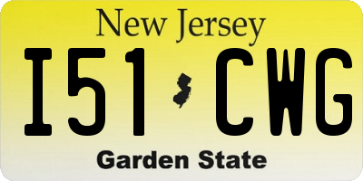 NJ license plate I51CWG